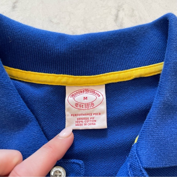 Brooks Brothers Short Sleeve Performance Polo Original Fit in Blue Size M - Picture 6 of 8